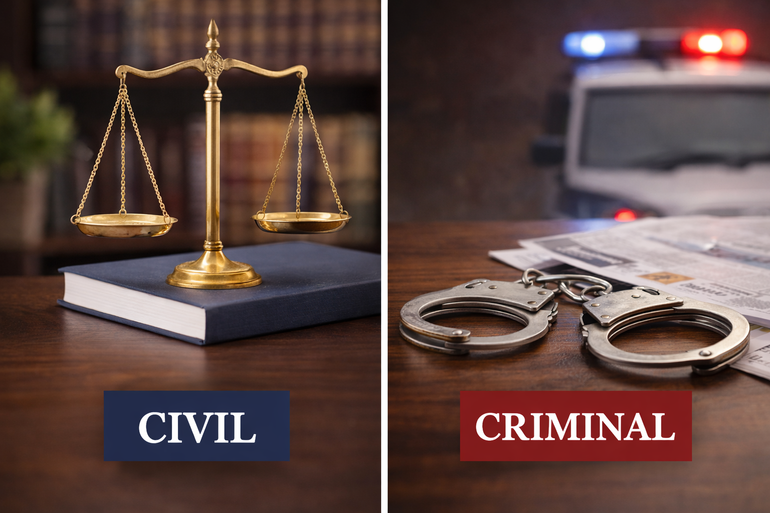 Difference between civil and criminal matters