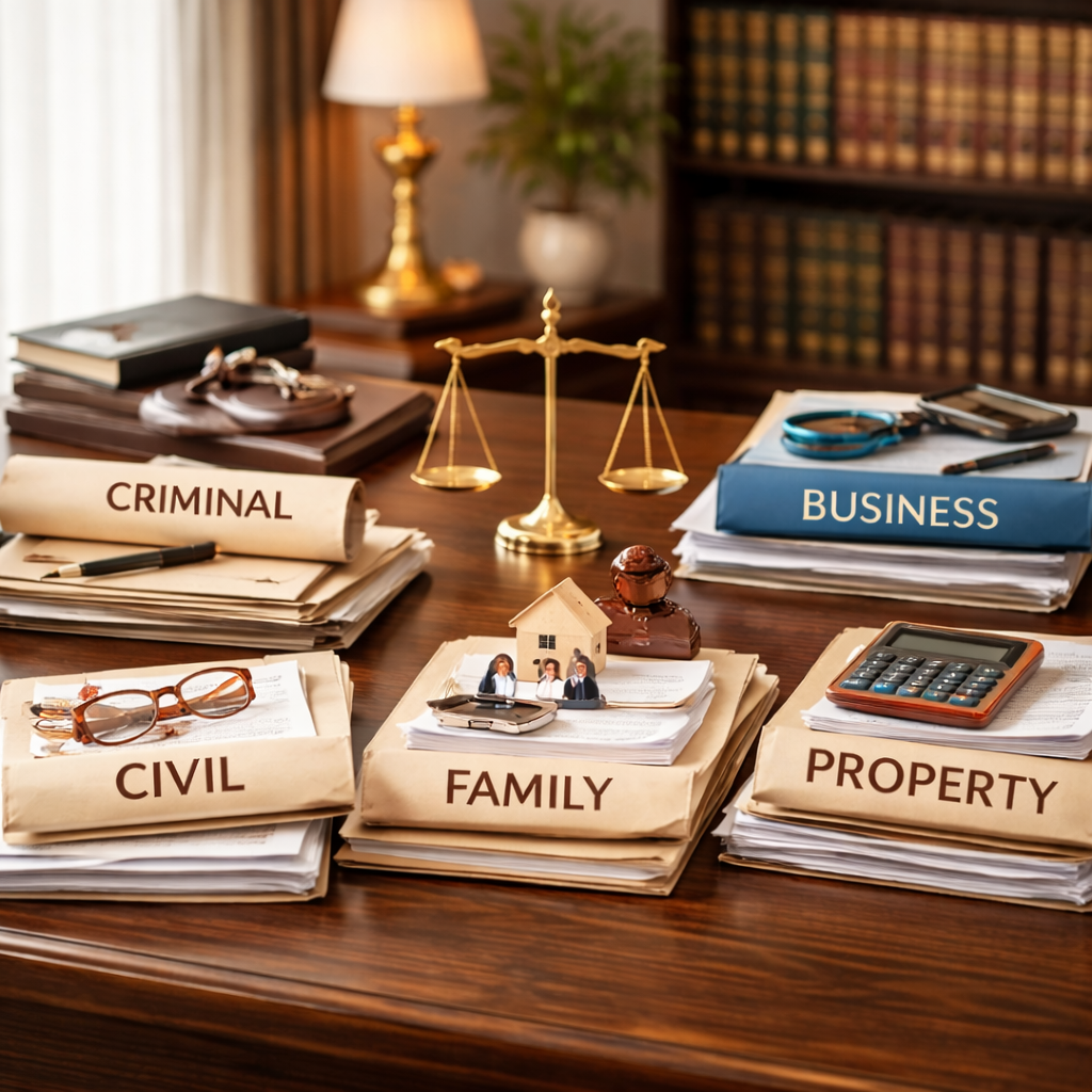 Legal services overview for different practice areas